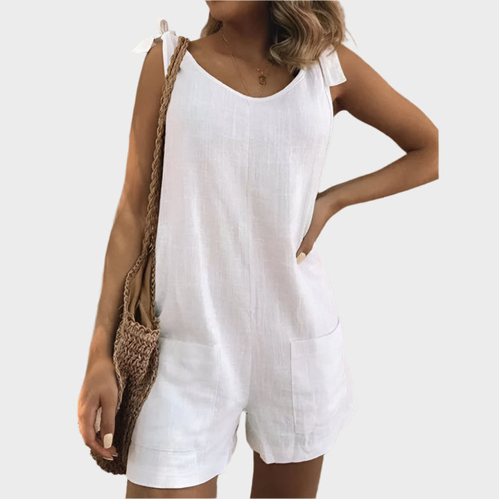 Méadhbh – Jumpsuit with Straps, Bow and Pockets