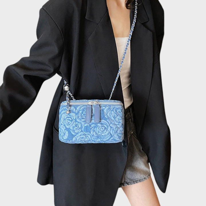 Fashionable Floral Denim Bag