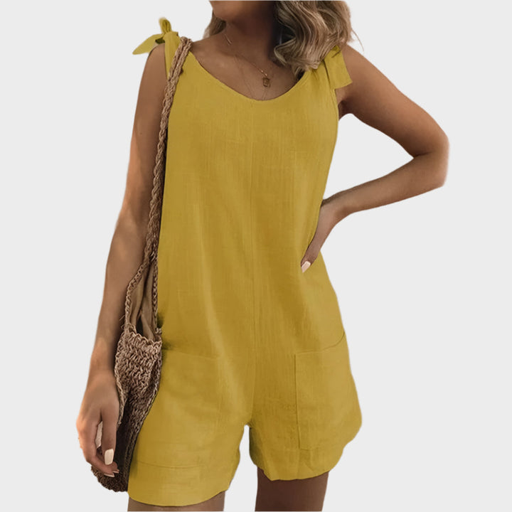 Méadhbh – Jumpsuit with Straps, Bow and Pockets