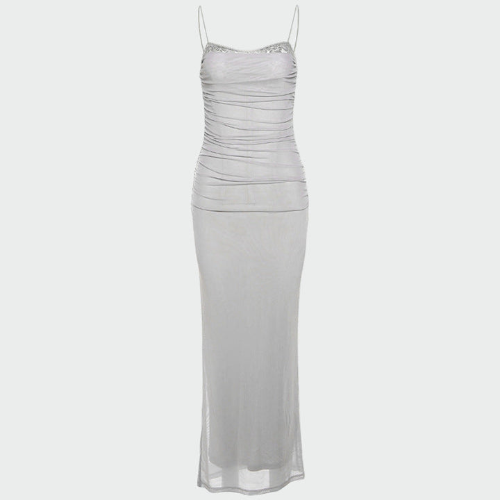 Ava – Draped Tulle Maxi Dress