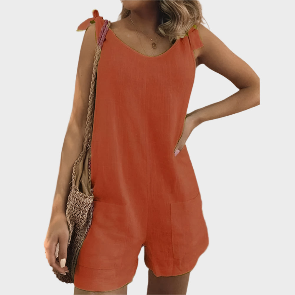 Méadhbh – Jumpsuit with Straps, Bow and Pockets
