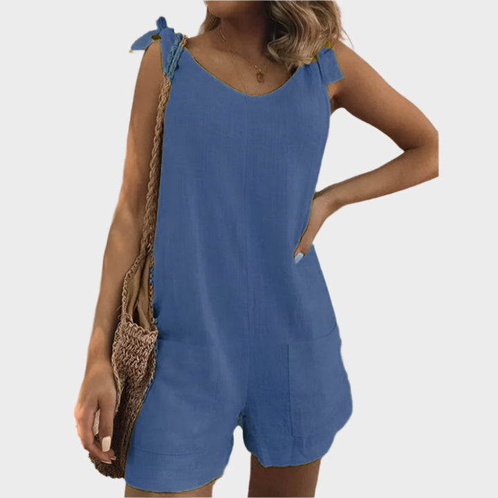 Méadhbh – Jumpsuit with Straps, Bow and Pockets