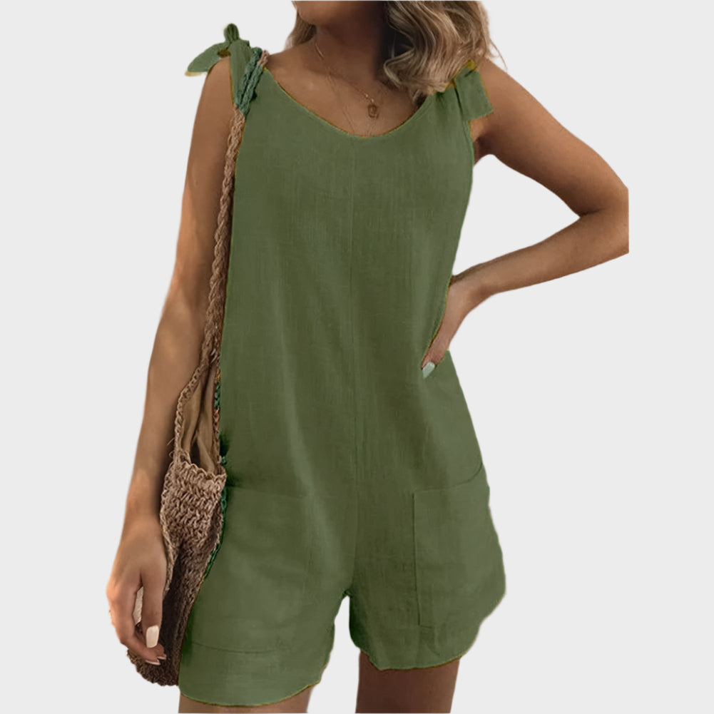 Méadhbh – Jumpsuit with Straps, Bow and Pockets