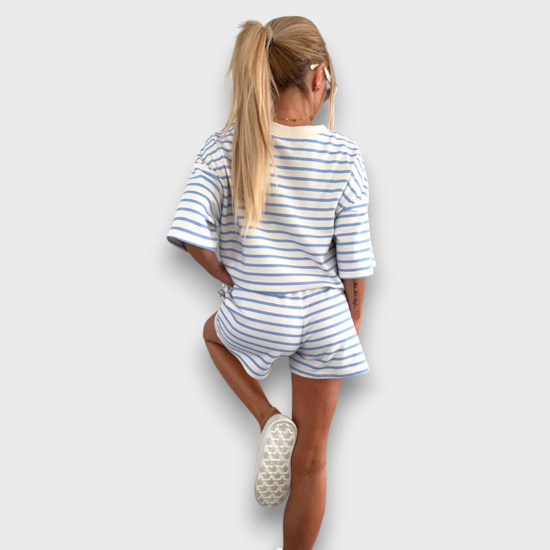 Saoirse – Striped Set with T-Shirt and Shorts