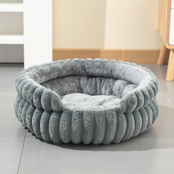 Round Plush Donut Bed for Dogs and Cats