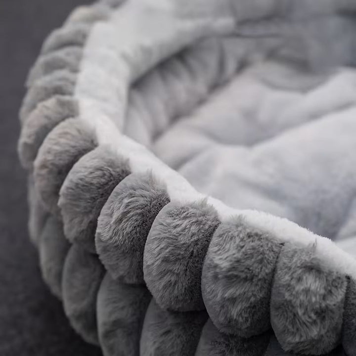 Round Plush Donut Bed for Dogs and Cats
