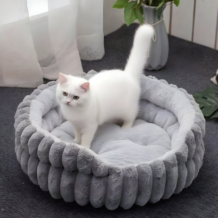 Round Plush Donut Bed for Dogs and Cats