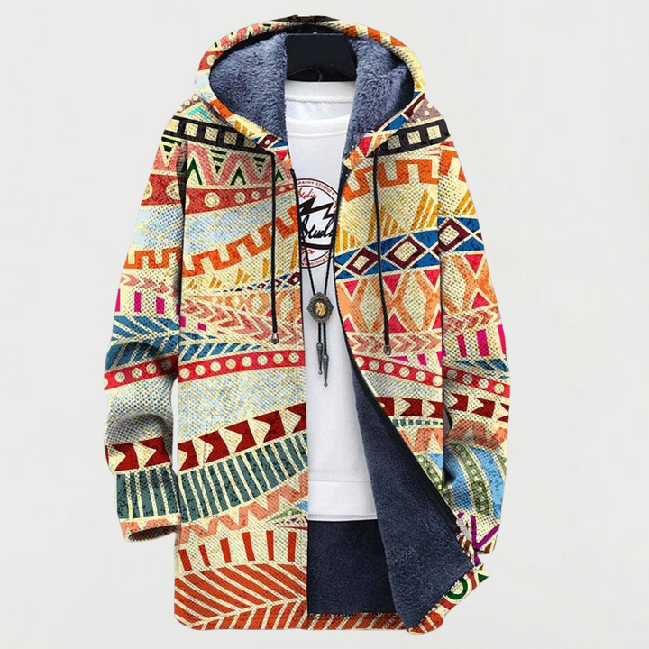 Nina – Geometric Hooded Jacket