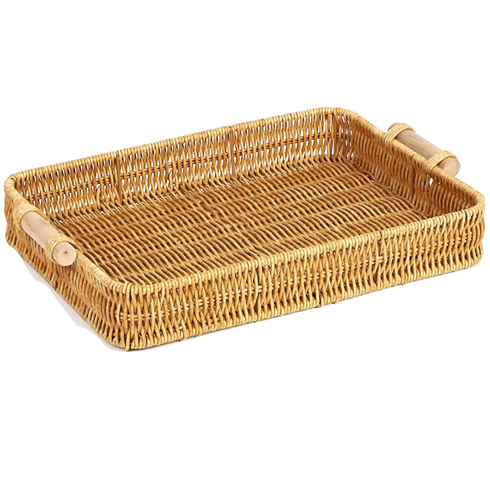 Rattan Serving Trays with Handles (Set)