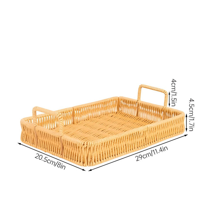 Rattan Serving Trays with Handles (Set)