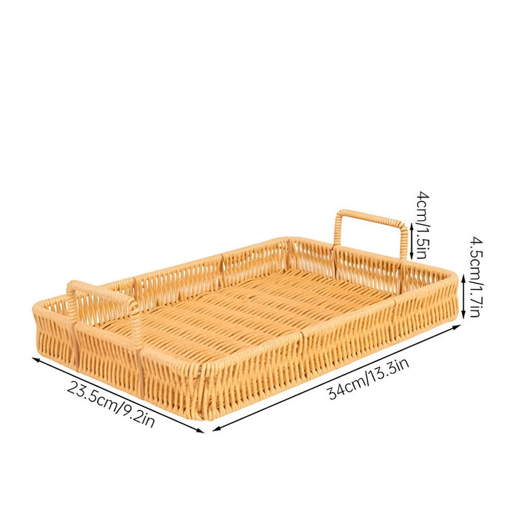 Rattan Serving Trays with Handles (Set)