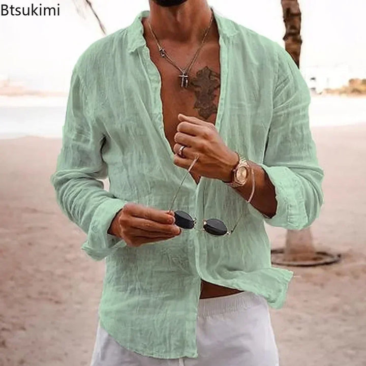 Adam – Loose Cotton-Linen Holiday Shirt