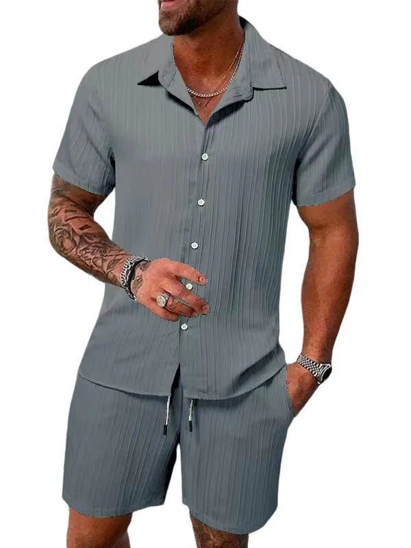 Oliver – Shirt and Shorts Set with Textured Fabric