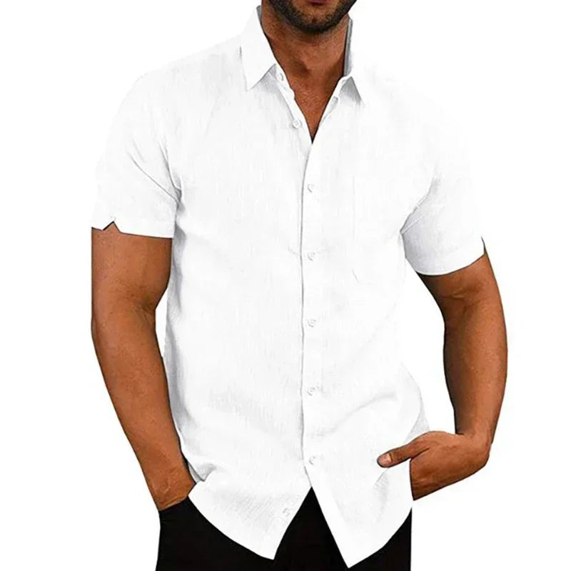 Marek – Summer Cotton-Linen Shirt with Classic Collar