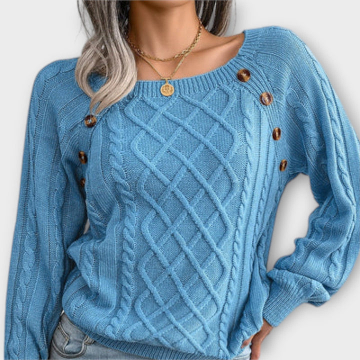Malia – Knit Sweater with Buttons