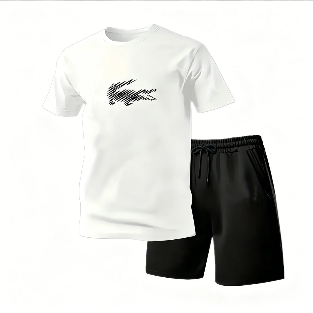Ruairí – Sports Set with Graphic Print – T-Shirt and Shorts