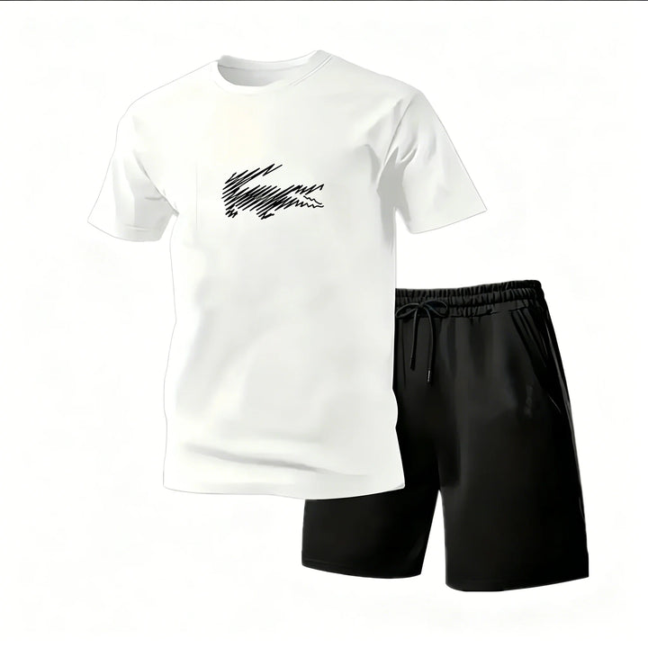 Ruairí – Sports Set with Graphic Print – T-Shirt and Shorts