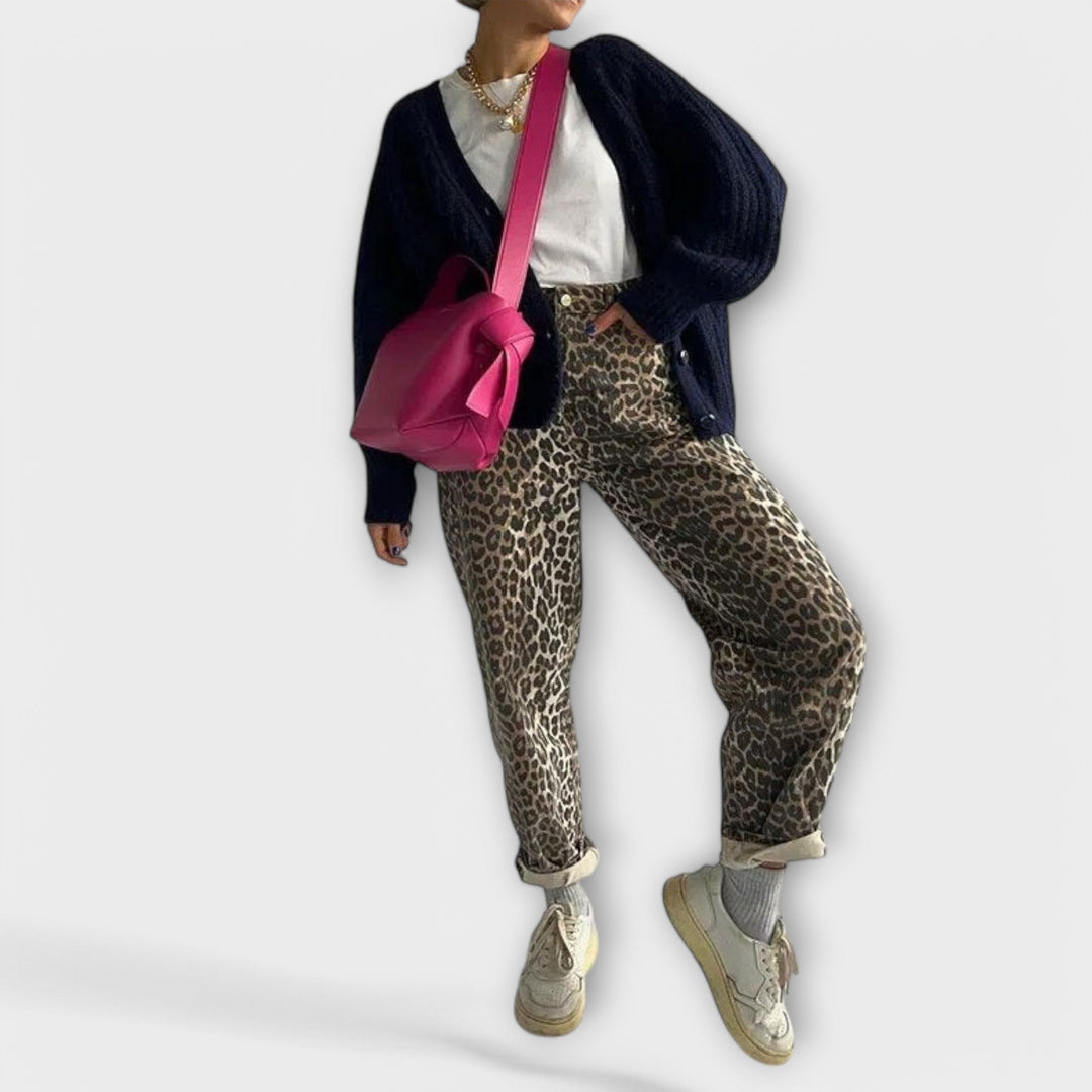 Rozalija – Vintage Leopard-Print Jeans