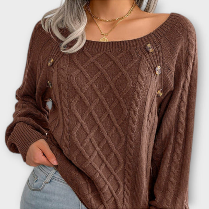 Malia – Knit Sweater with Buttons