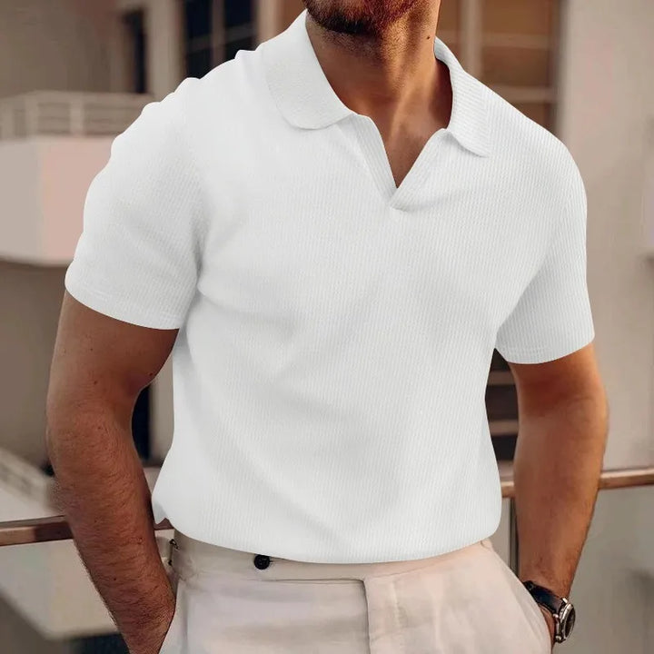 Vít – Men's Waffle-Texture Polo Shirt