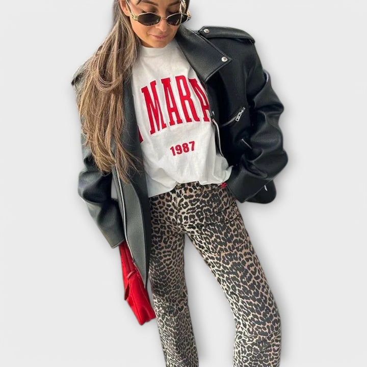 Rozalija – Vintage Leopard-Print Jeans