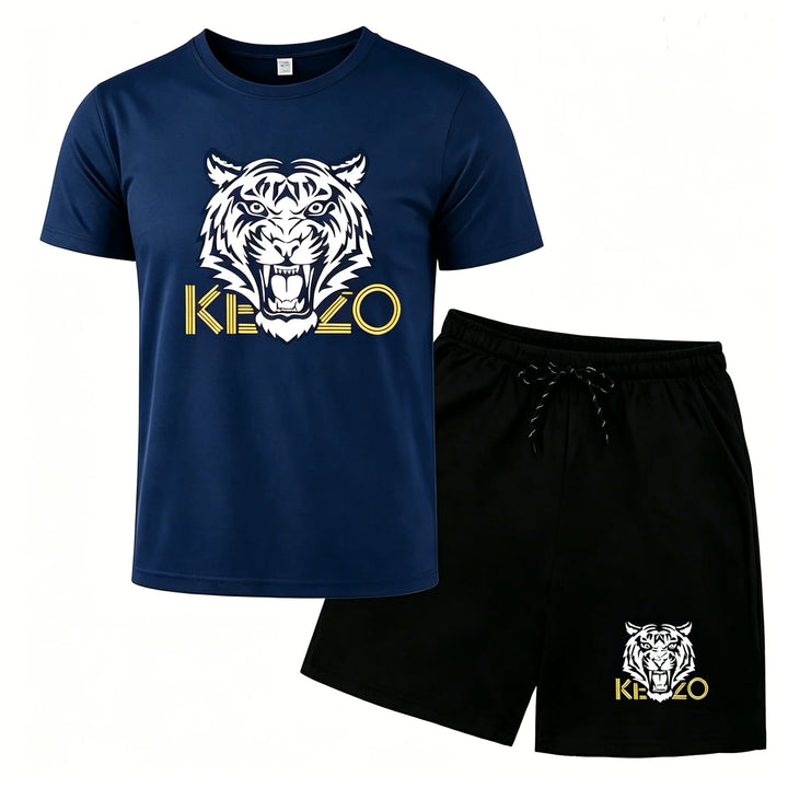 Conor – Tiger-Print Sports Set – T-Shirt and Shorts