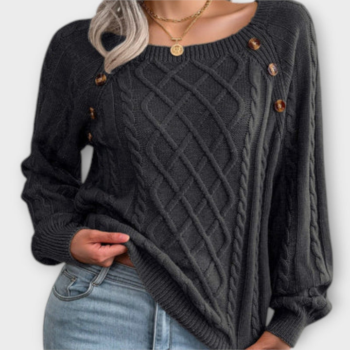 Malia – Knit Sweater with Buttons
