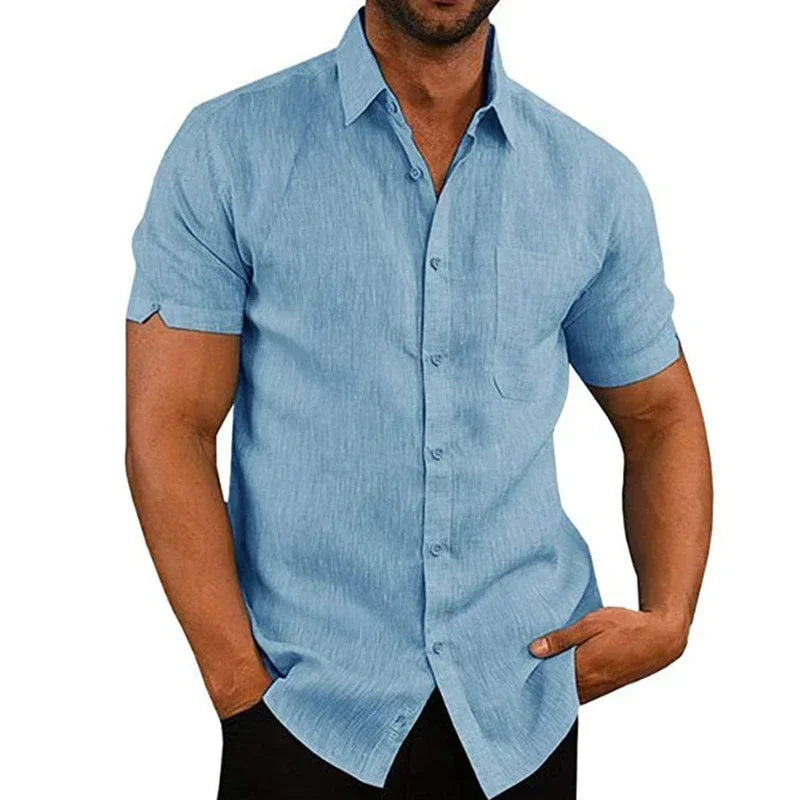 Marek – Summer Cotton-Linen Shirt with Classic Collar