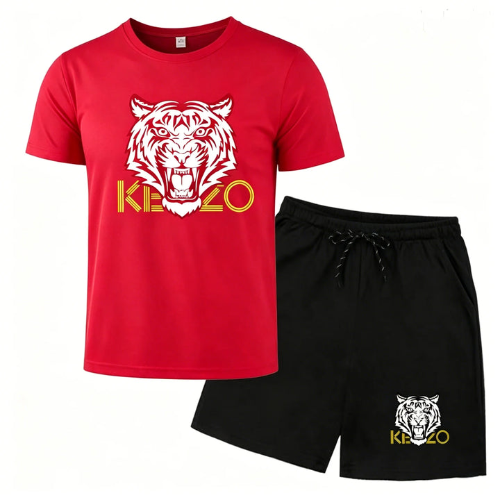 Conor – Tiger-Print Sports Set – T-Shirt and Shorts