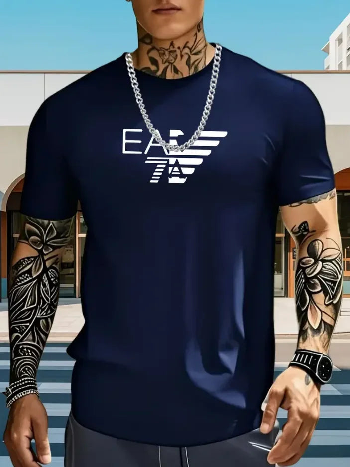 Cian – T-Shirt with Geometric Eagle Print