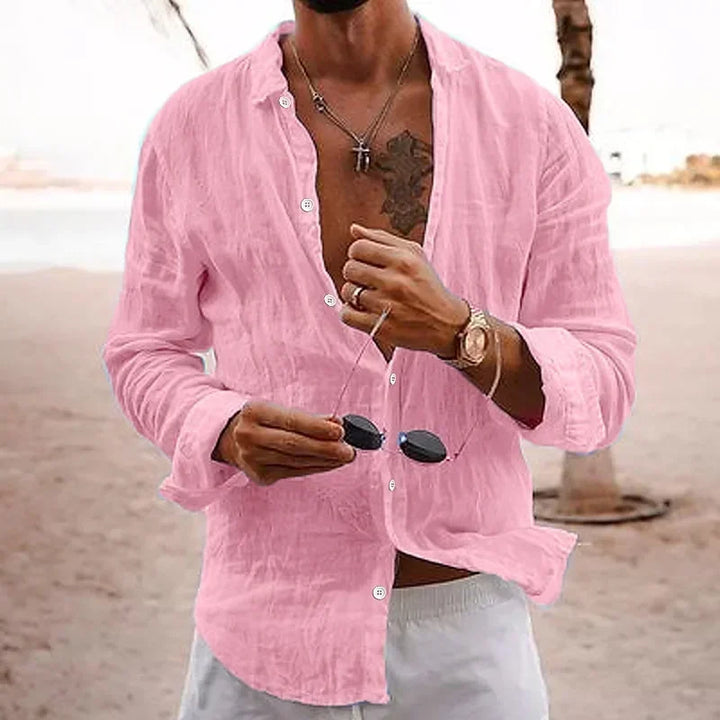 Adam – Loose Cotton-Linen Holiday Shirt
