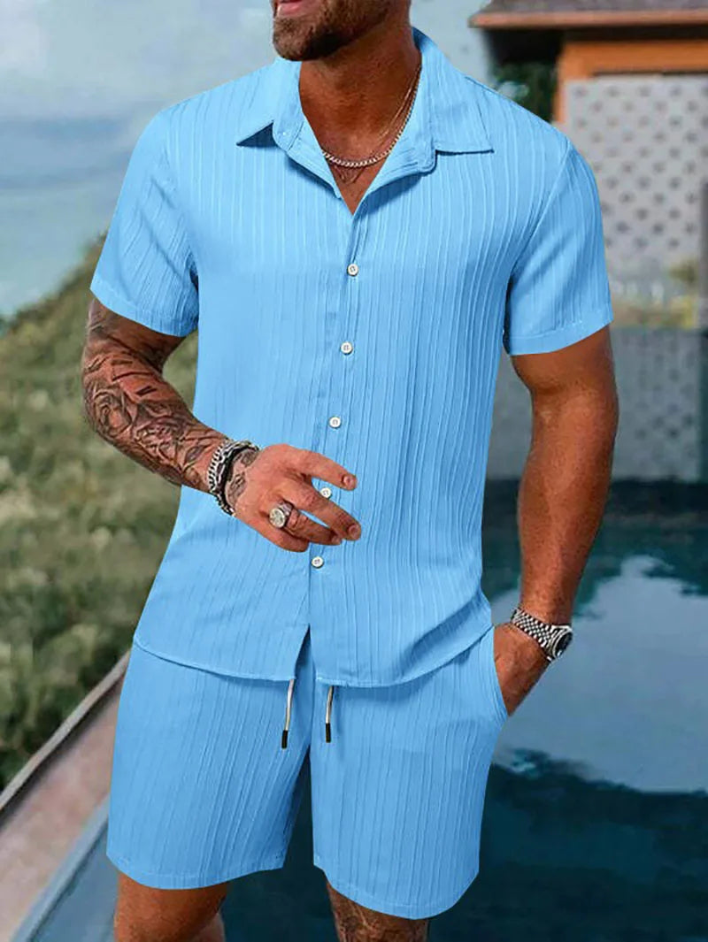 Oliver – Shirt and Shorts Set with Textured Fabric