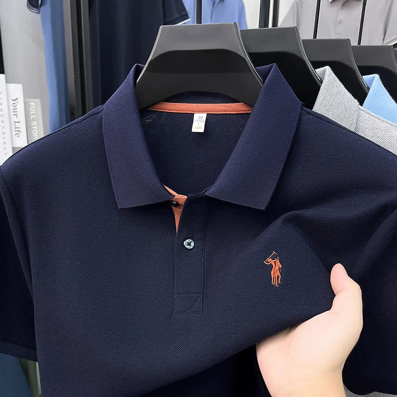 Cillian – Men's 100% Cotton Polo Shirt with Embroidered Detail