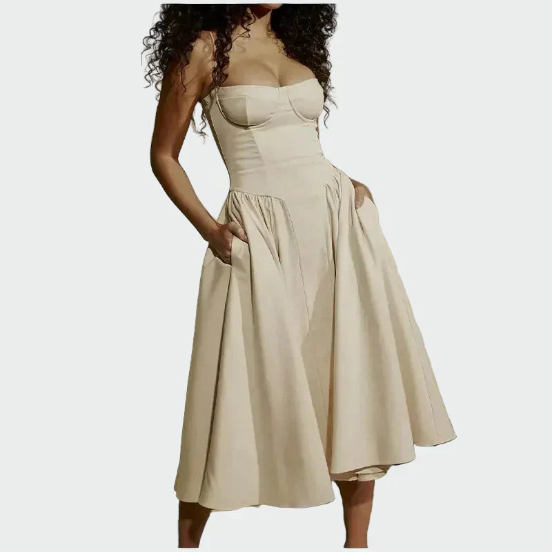 Niamh – Satin Maxi Dress with Thin Straps