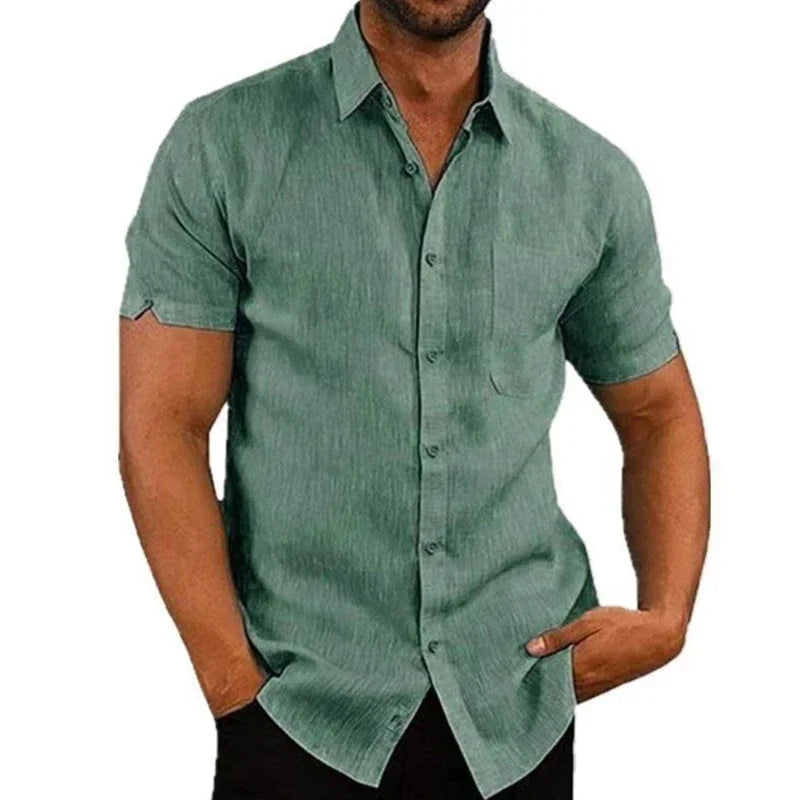Marek – Summer Cotton-Linen Shirt with Classic Collar