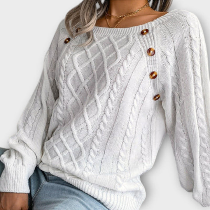 Malia – Knit Sweater with Buttons