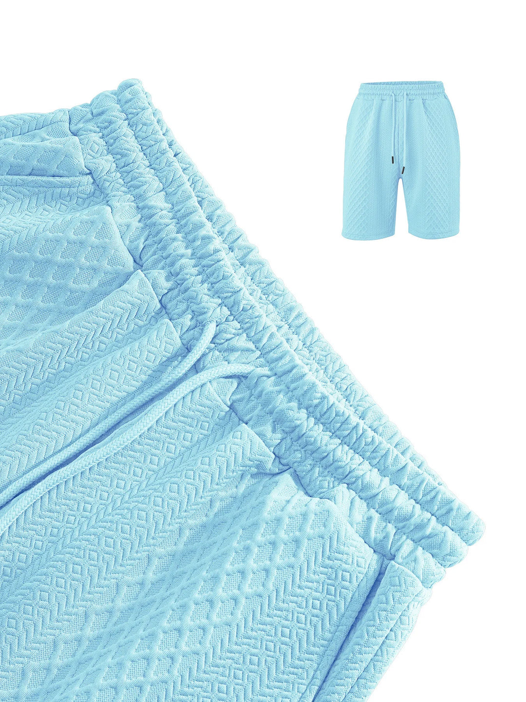 Cormac – Men's Polo and Shorts Set with Jacquard Texture
