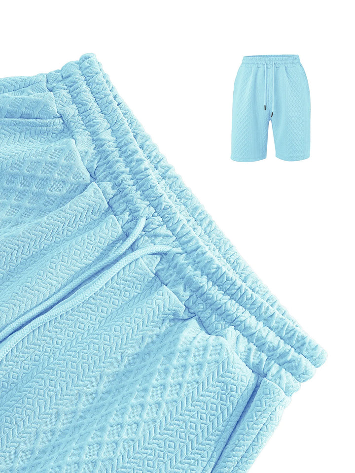 Cormac – Men's Polo and Shorts Set with Jacquard Texture