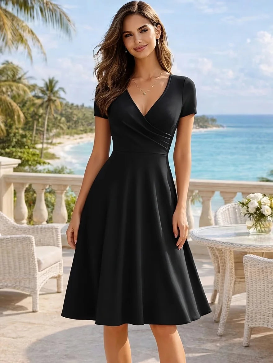 Veronika – Elegant V-Neck Occasion Dress
