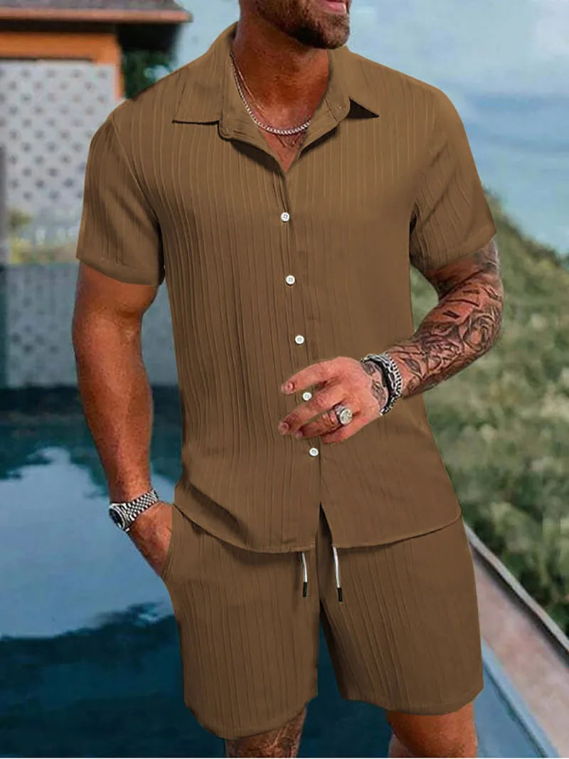 Oliver – Shirt and Shorts Set with Textured Fabric