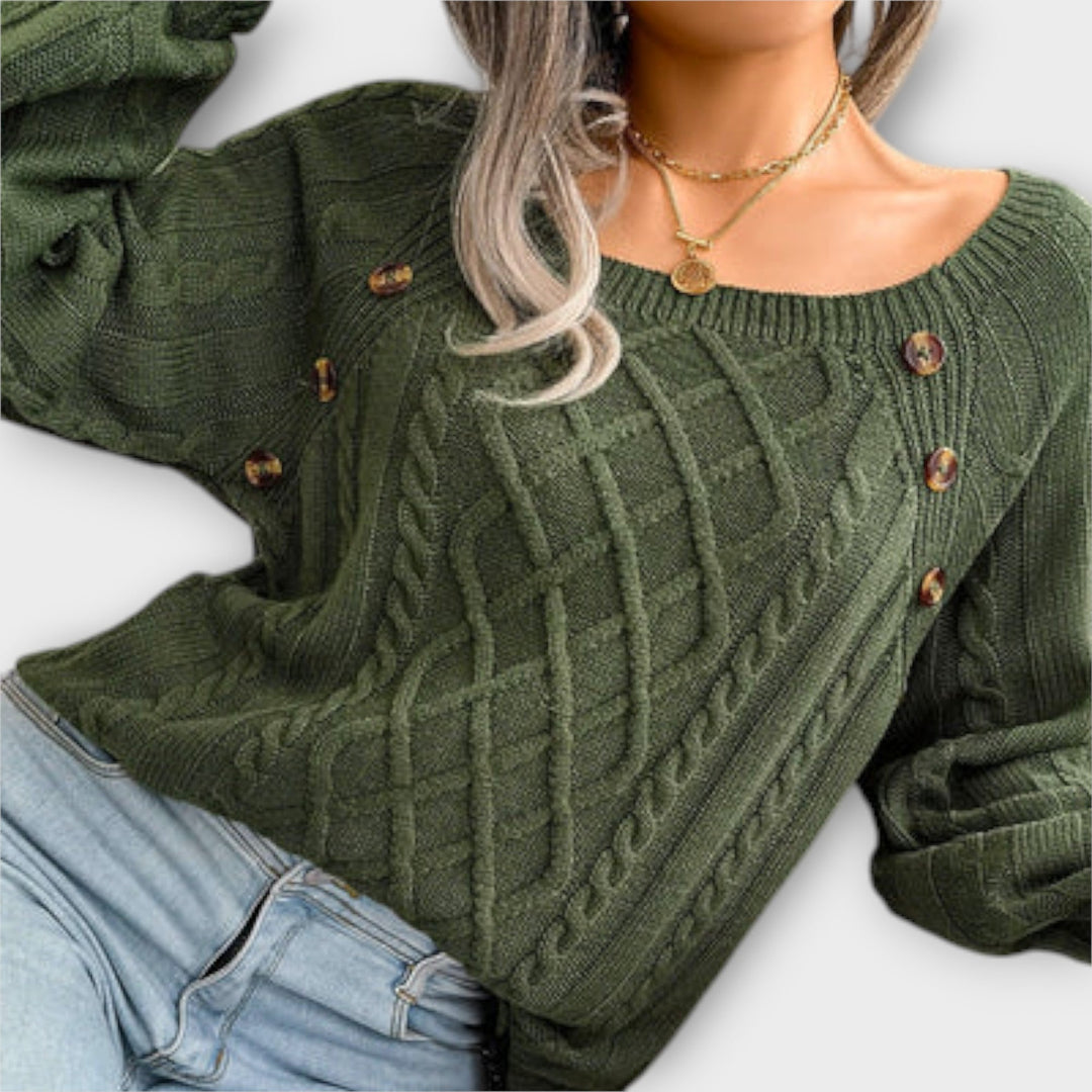 Malia – Knit Sweater with Buttons