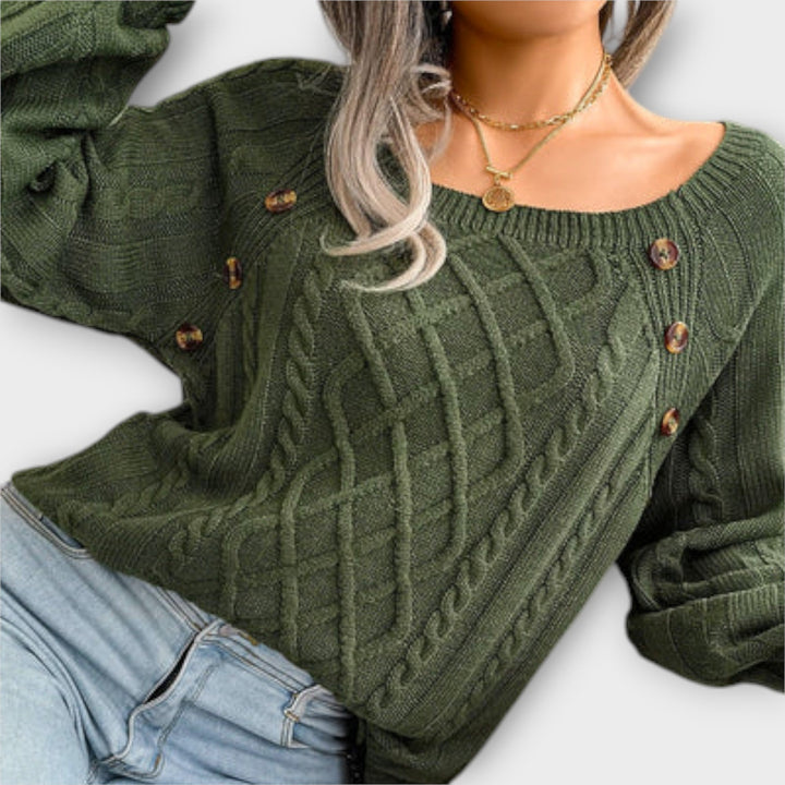 Malia – Knit Sweater with Buttons