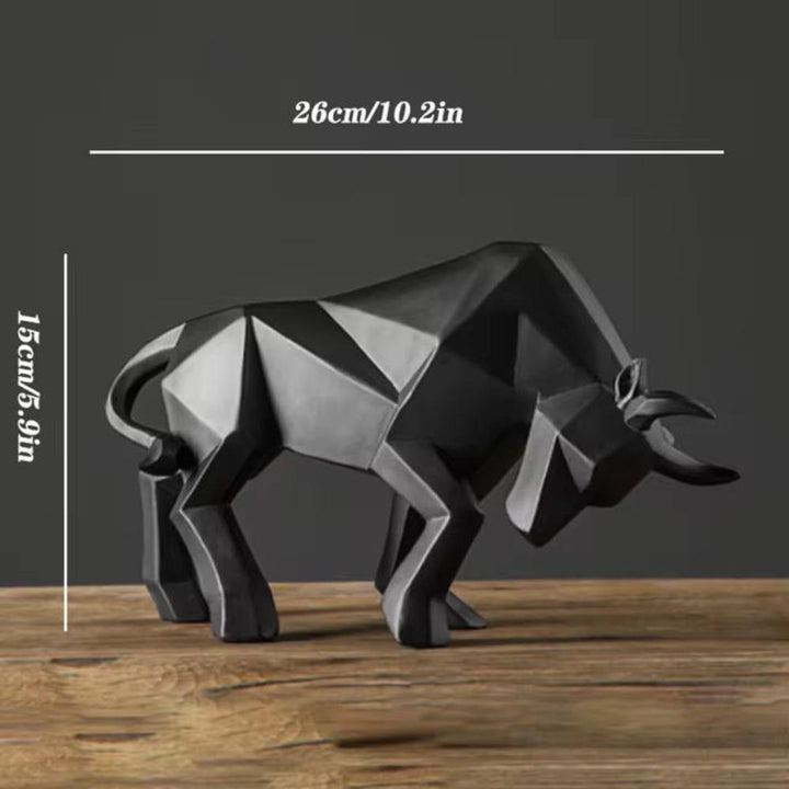 White Geometric Bull Figurine