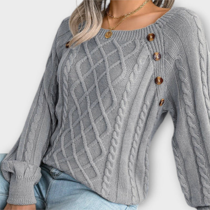 Malia – Knit Sweater with Buttons