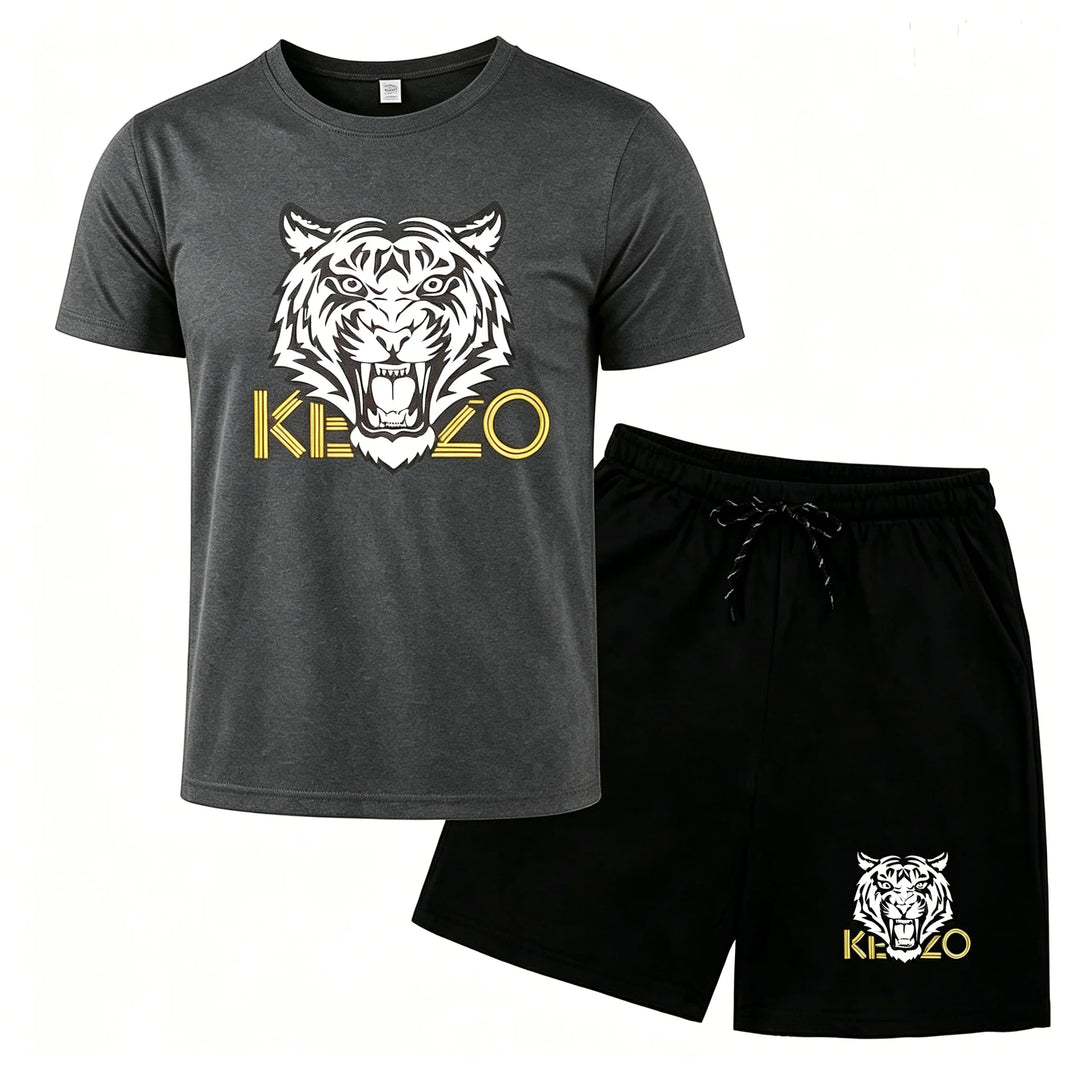 Conor – Tiger-Print Sports Set – T-Shirt and Shorts