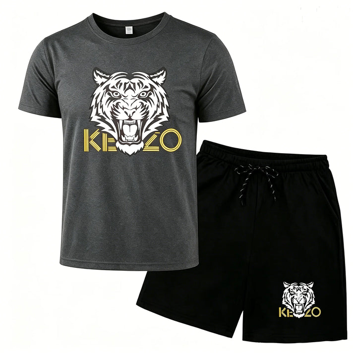 Conor – Tiger-Print Sports Set – T-Shirt and Shorts