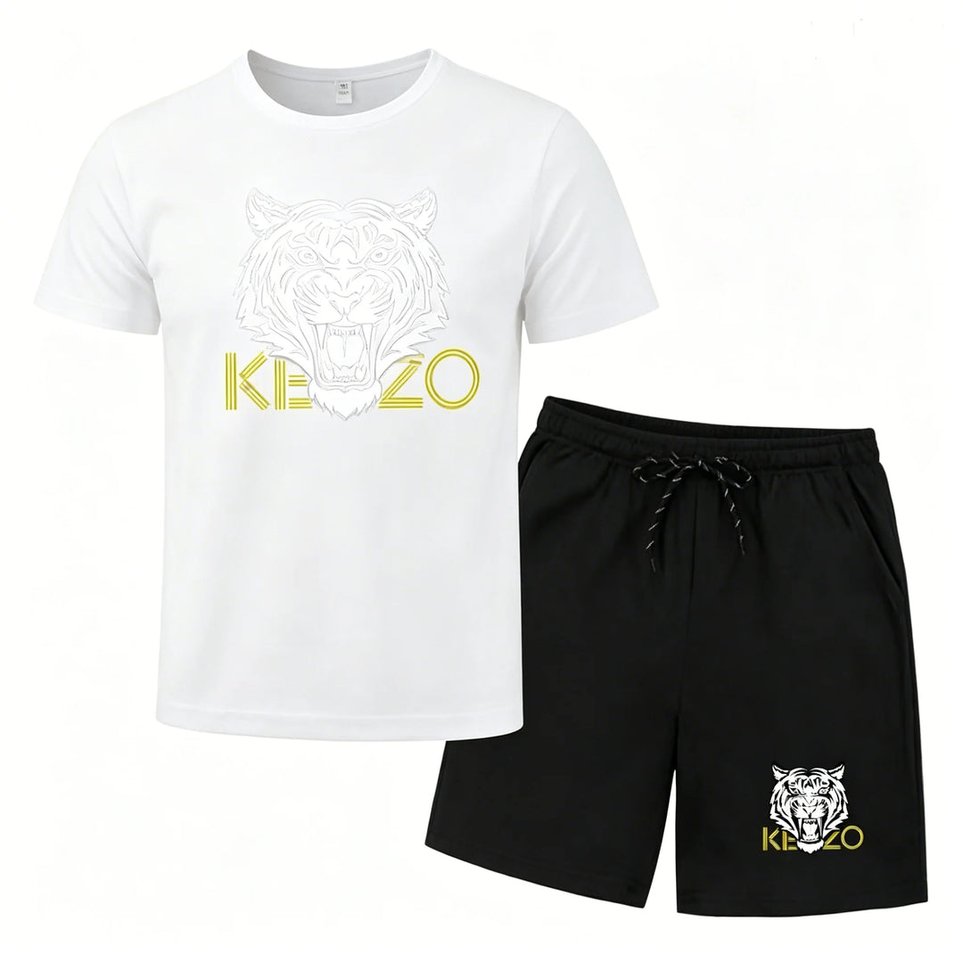 Conor – Tiger-Print Sports Set – T-Shirt and Shorts