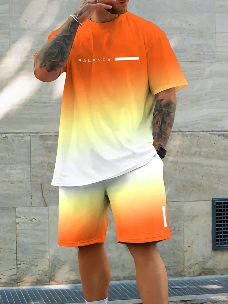 Tobias – T-Shirt and Shorts Set with Colour Gradient