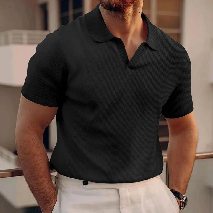 Vít – Men's Waffle-Texture Polo Shirt