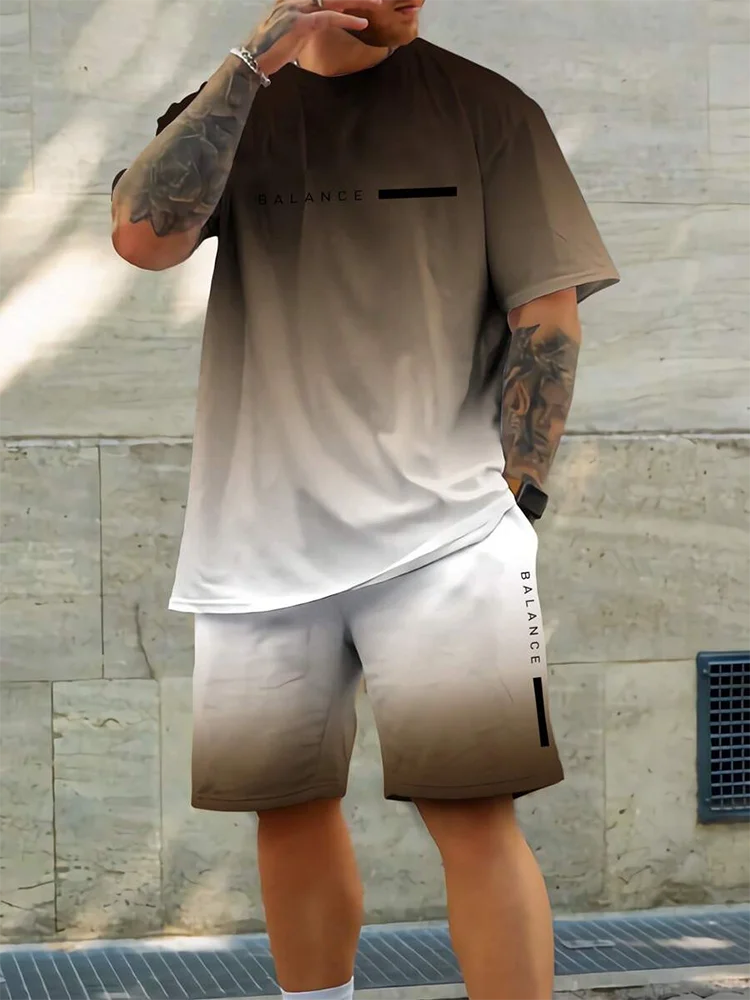 Tobias – T-Shirt and Shorts Set with Colour Gradient